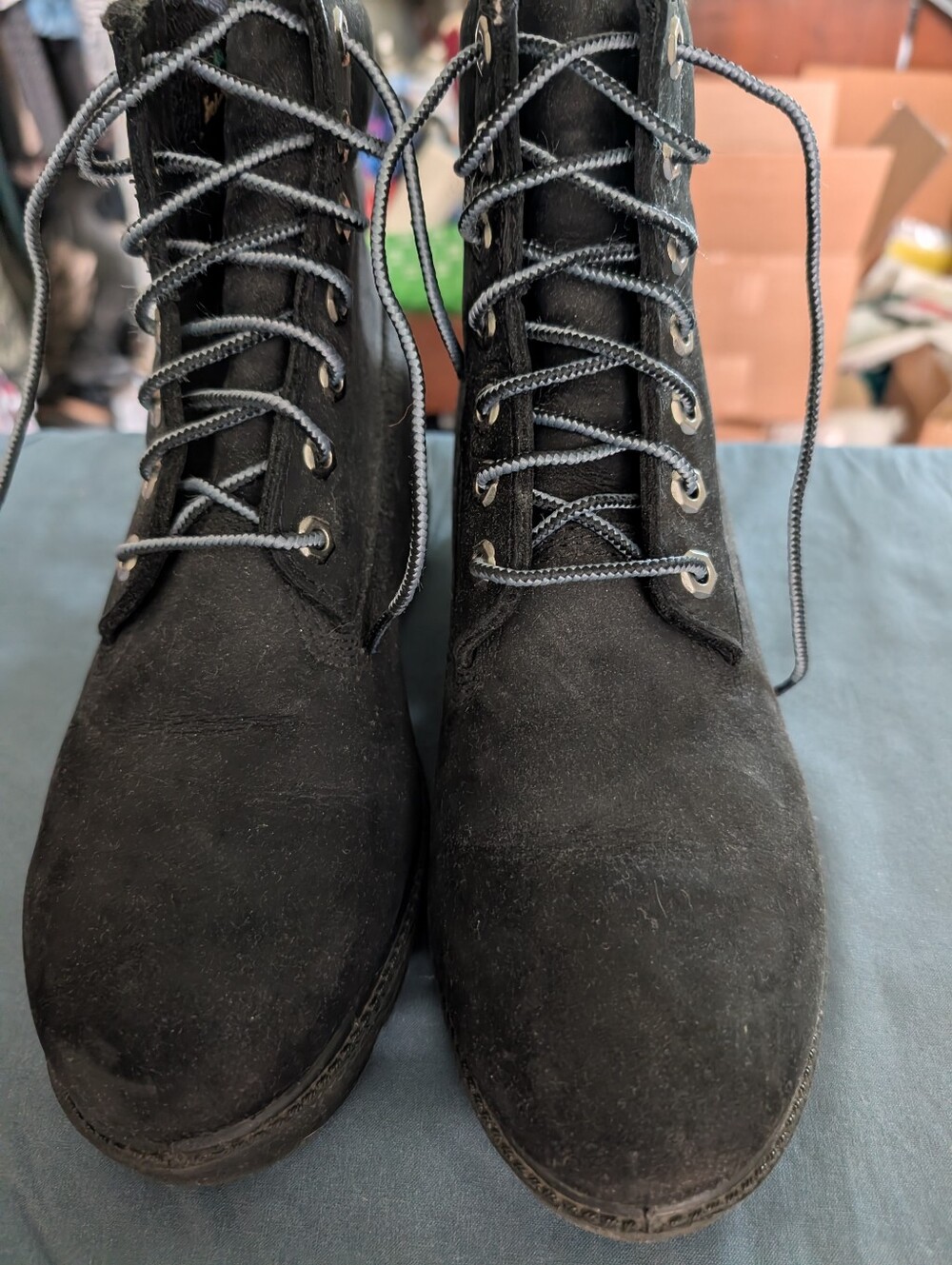 Timberland Men's Black Suede Work Boots Steel Toe